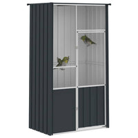 vidaXL Gaiola p/ pássaros 115x78x200 cm aço galvanizado antracite