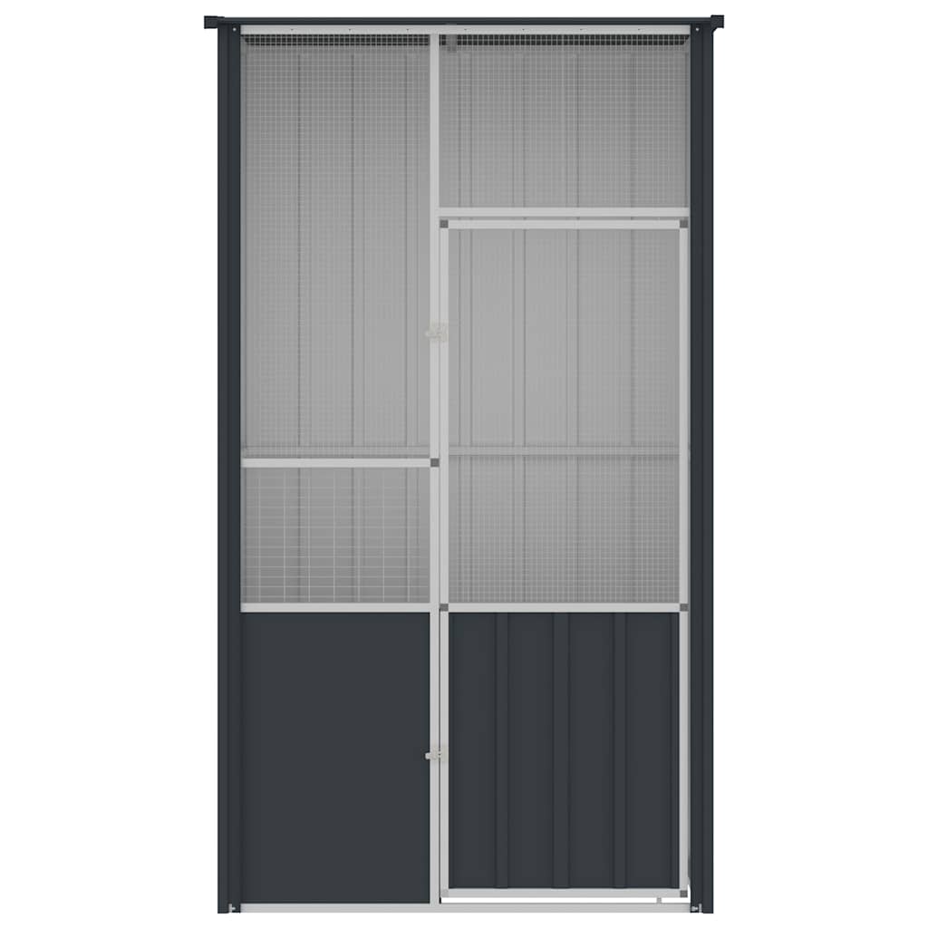 vidaXL Gaiola p/ pássaros 115x78x200 cm aço galvanizado antracite