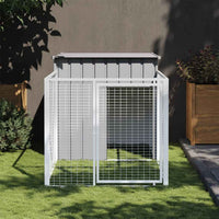 vidaXL Casota para cães com parque aço galvanizado antracite