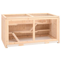 vidaXL Gaiola para hamster 104x52x54 cm Madeira maciça de abeto