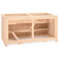 vidaXL Gaiola para hamster 104x52x54 cm Madeira maciça de abeto