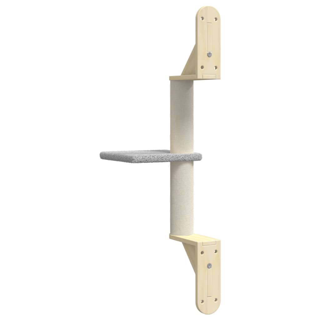 vidaXL Árvore parede p/ gatos c/ poste arranhador 85,5 cm cinza-claro