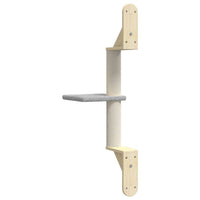 vidaXL Árvore parede p/ gatos c/ poste arranhador 85,5 cm cinza-claro