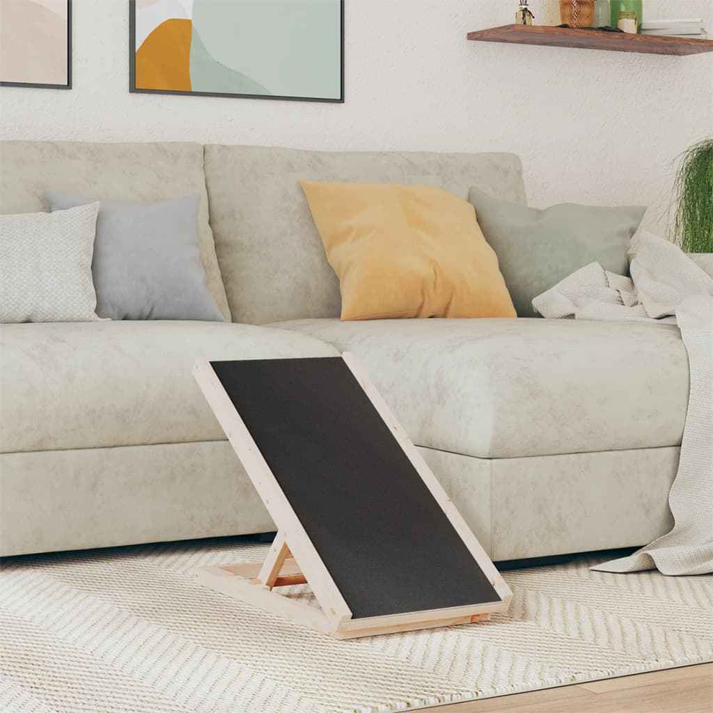 vidaXL Rampa para cães 100x40 cm madeira de abeto maciça cinzento