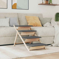 vidaXL Rampa para cães 100x40 cm madeira de abeto maciça cinzento