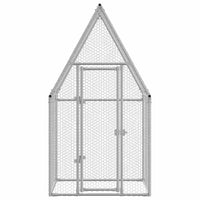 vidaXL Galinheiro 100x100x190 cm aço galvanizado prateado