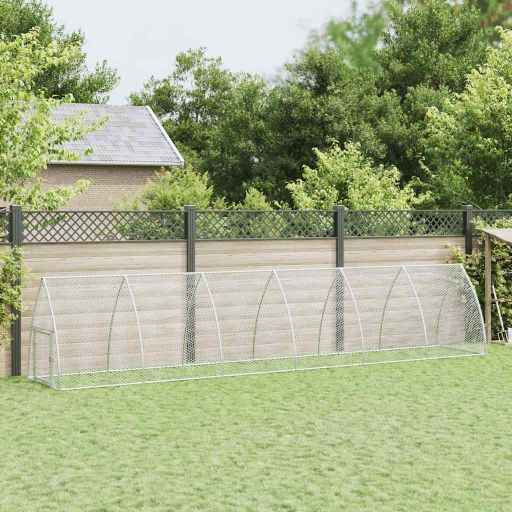 vidaXL Galinheiro 100x105x120 cm aço galvanizado prateado