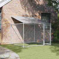 vidaXL Jaula para cão com telhado/porta 2x2x2 m aço galvanizado cinza