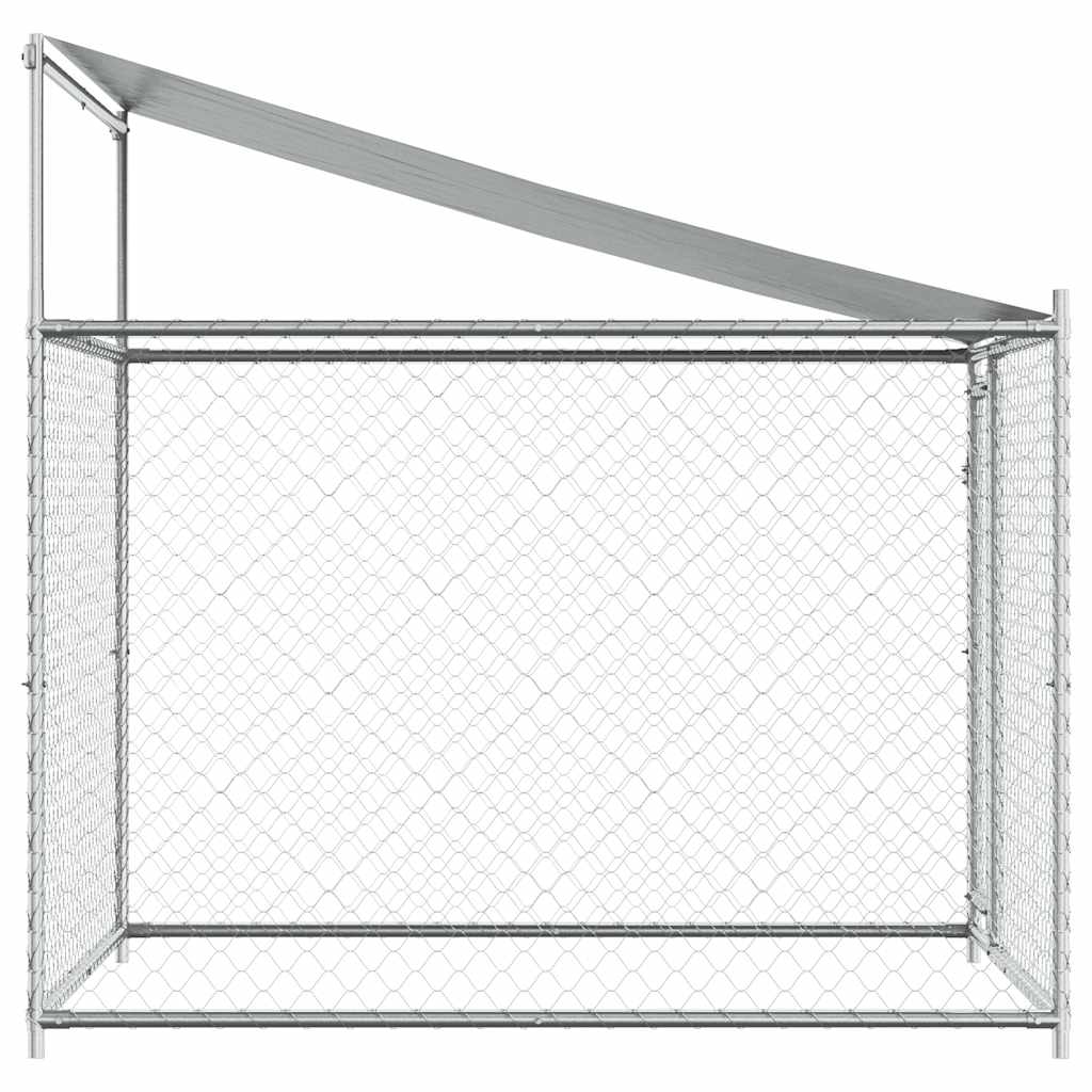 vidaXL Jaula para cão com telhado/porta 2x2x2 m aço galvanizado cinza
