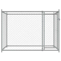 vidaXL Jaula para cão com porta 2x2x1,5 m aço galvanizado cinzento