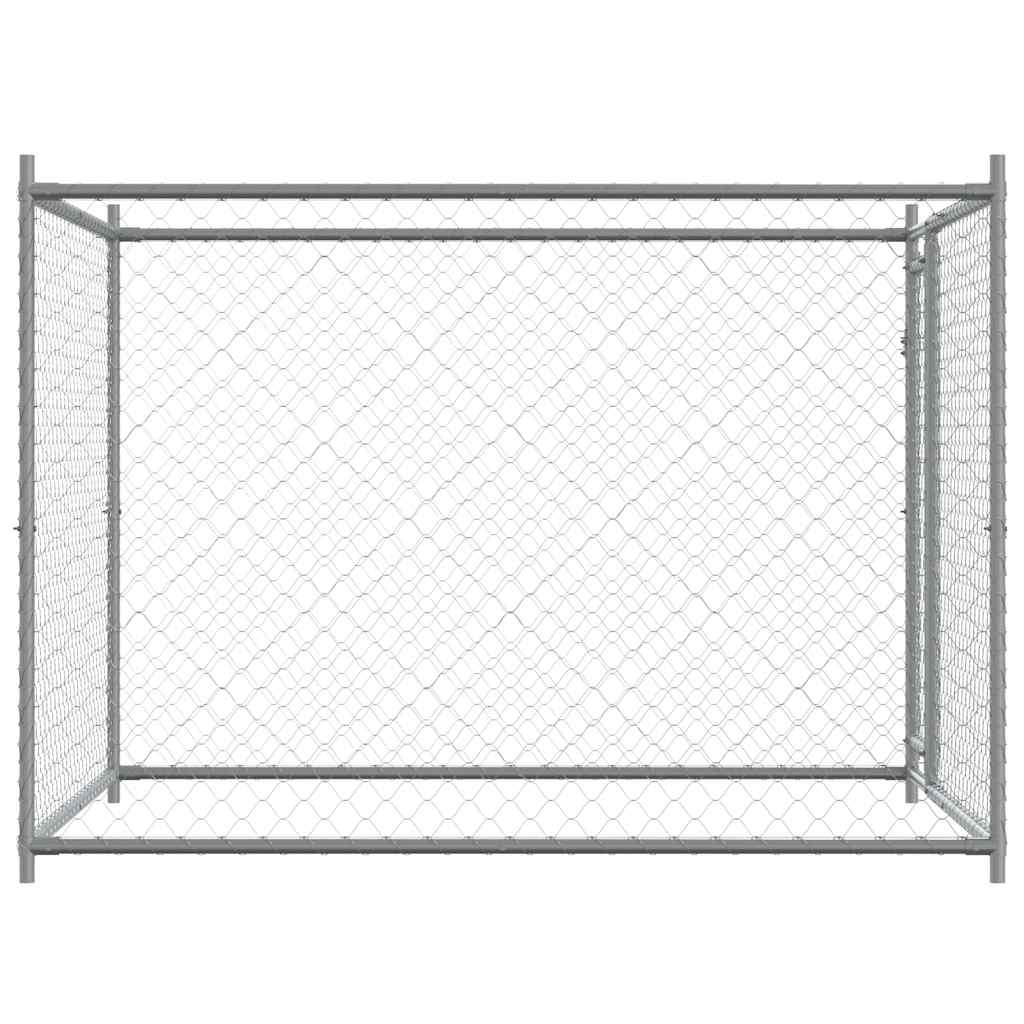 vidaXL Jaula para cão com porta 2x2x1,5 m aço galvanizado cinzento
