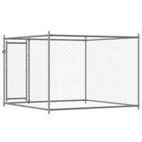 vidaXL Jaula para cão com porta 2x2x1,5 m aço galvanizado cinzento