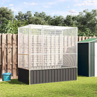 vidaXL Aviário 210,5x107x212 cm aço prateado