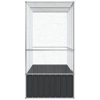 vidaXL Aviário 210,5x107x212 cm aço prateado