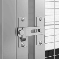 vidaXL Aviário 210,5x107x212 cm aço prateado