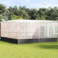 vidaXL Aviário 210,5x107x212 cm aço prateado