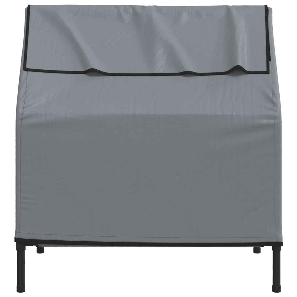 vidaXL Casota para cães tecido oxford e aço cinza-claro