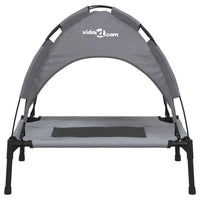 vidaXL Cama para cães com toldo tecido oxford e aço antracite