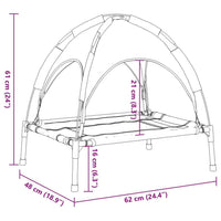 vidaXL Cama para cães com toldo tecido oxford e aço antracite