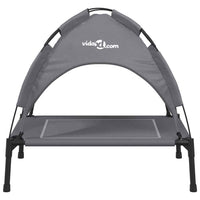 vidaXL Cama para cães com toldo tecido oxford e aço antracite