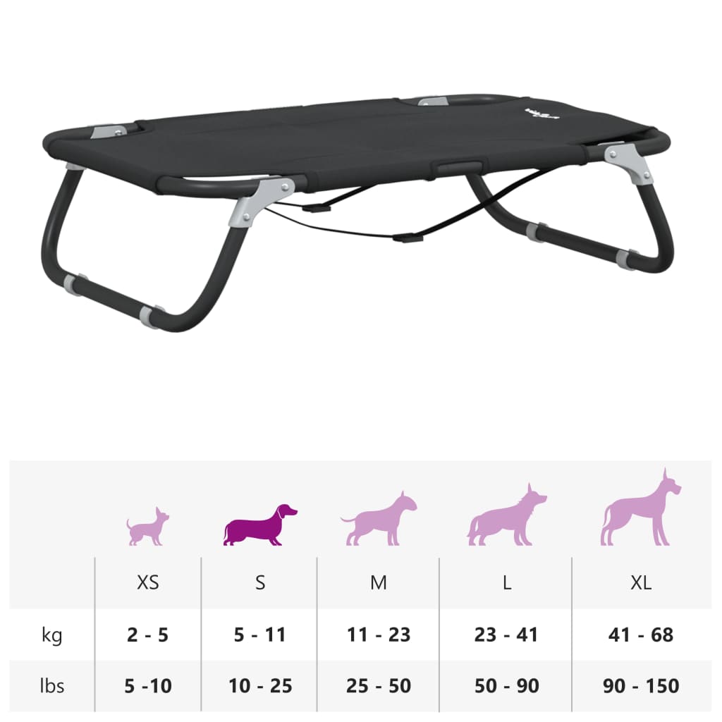 vidaXL Cama para cães dobrável tecido oxford e aço antracite