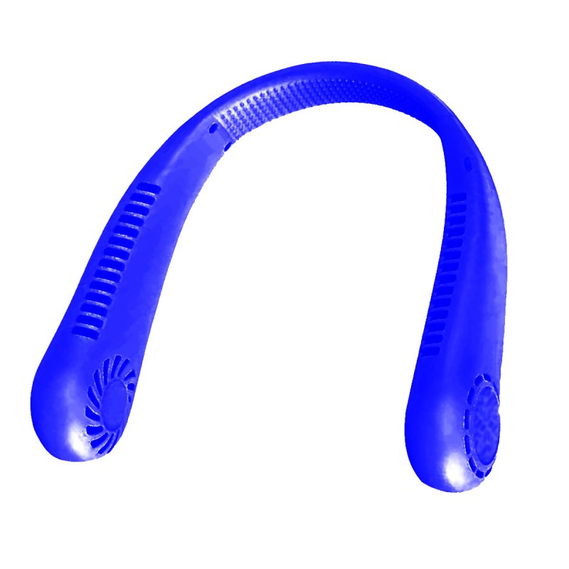 Klack Ventoinha de Pescoço Recarregável USB Ajustável 3 Velocidades 1200mAh Azul