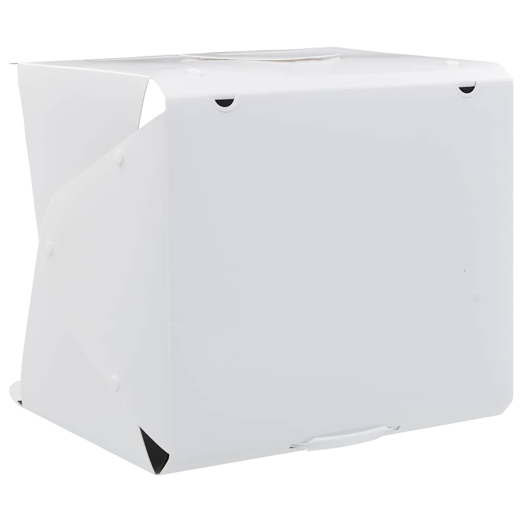 vidaXL Caixa luz LED dobrável estúdio foto. 40x34x37cm plástico branco