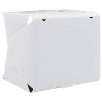 vidaXL Caixa luz LED dobrável estúdio foto. 40x34x37cm plástico branco