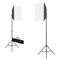vidaXL Iluminação de estúdio profissional 2 pcs 40x60 cm aço preto