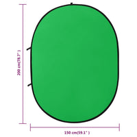 vidaXL Tela fundo de estúdio oval 2-em-1 200x150 cm verde e azul