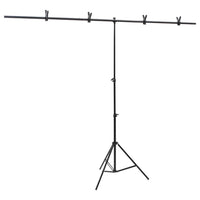 vidaXL Suporte de fundo em forma de T 91x60x(70-200) cm preto