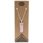 Gemstone Flat Pencil Pendant - Rose Quartz