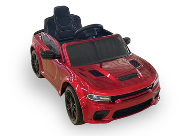 Dodge Charger SRT, 12 volt elektrische kinderauto, Leder zitje, Rubberen banden, Kinder Accu Auto!