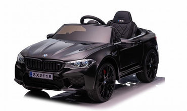 BMW M5, Leder zitje, Rubberen banden, Kinder Accu Auto!