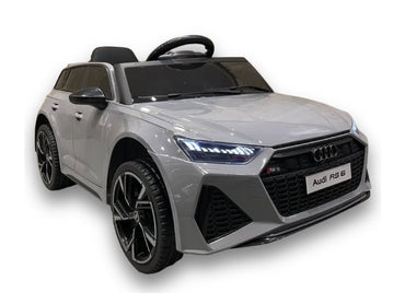 Audi RS6,12 volt elektrische kinderauto met rubberen banden, leder zitje en meer!