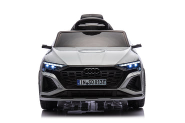 Audi S Q8, 12 volt elektrische kinderauto met rubberen banden, leder zitje en meer