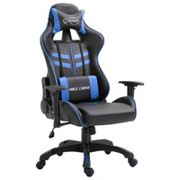vidaXL Cadeira de gaming couro artificial azul