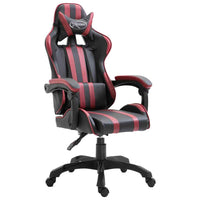 vidaXL Cadeira de gaming couro artificial vermelho