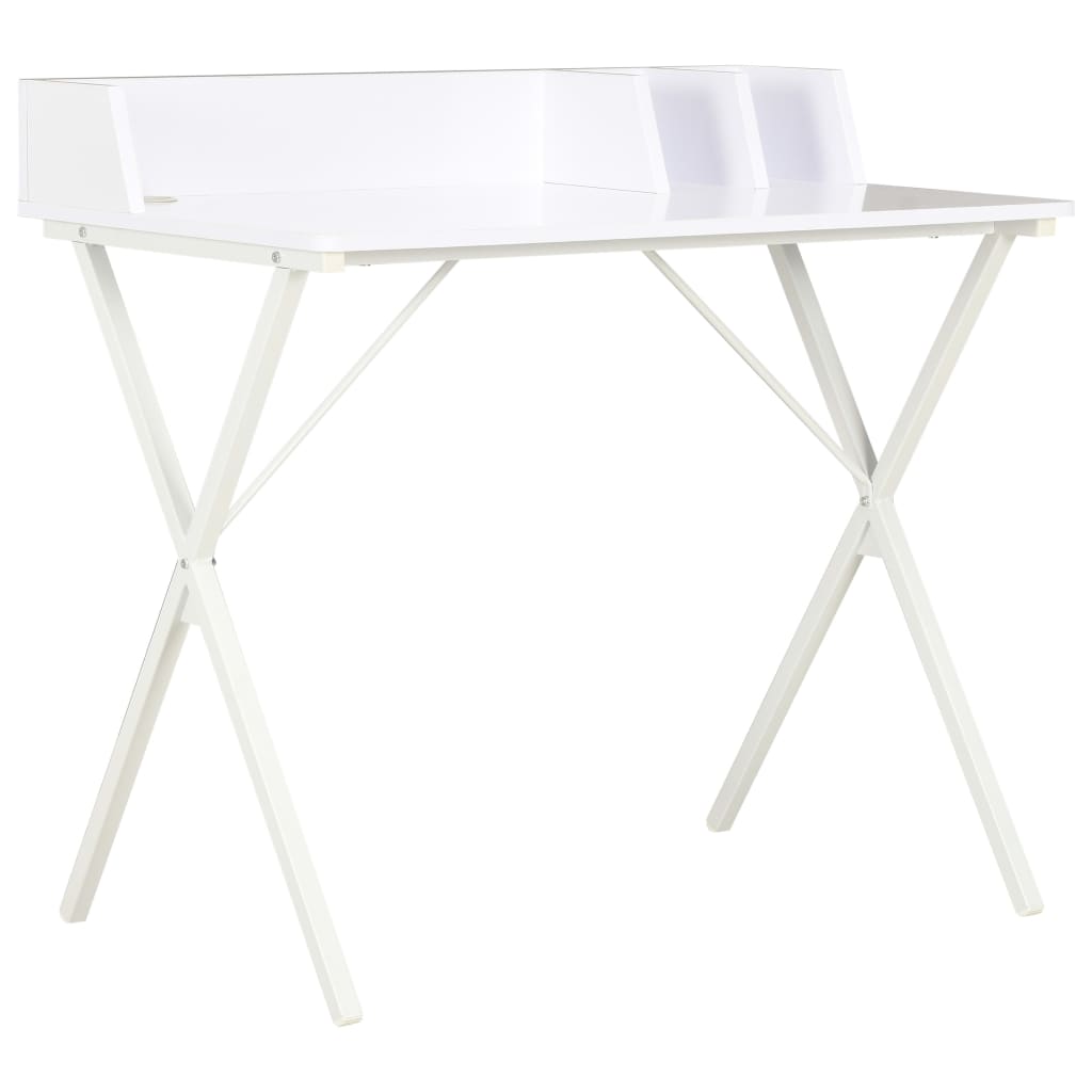 vidaXL Secretária 80x50x84 cm branco e natural