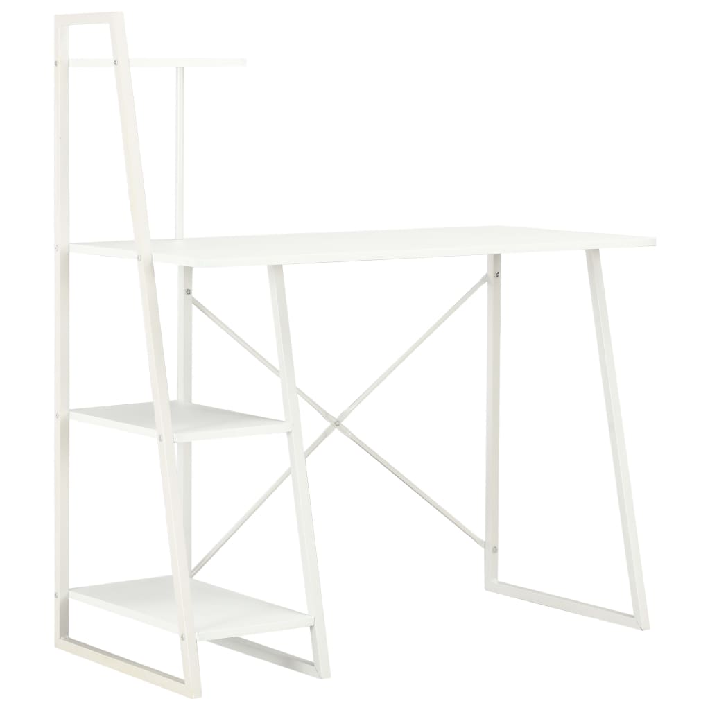 vidaXL Secretária com unidade de prateleiras 102x50x117 cm branco