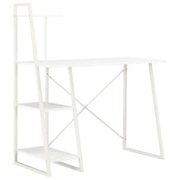 vidaXL Secretária com unidade de prateleiras 102x50x117 cm branco