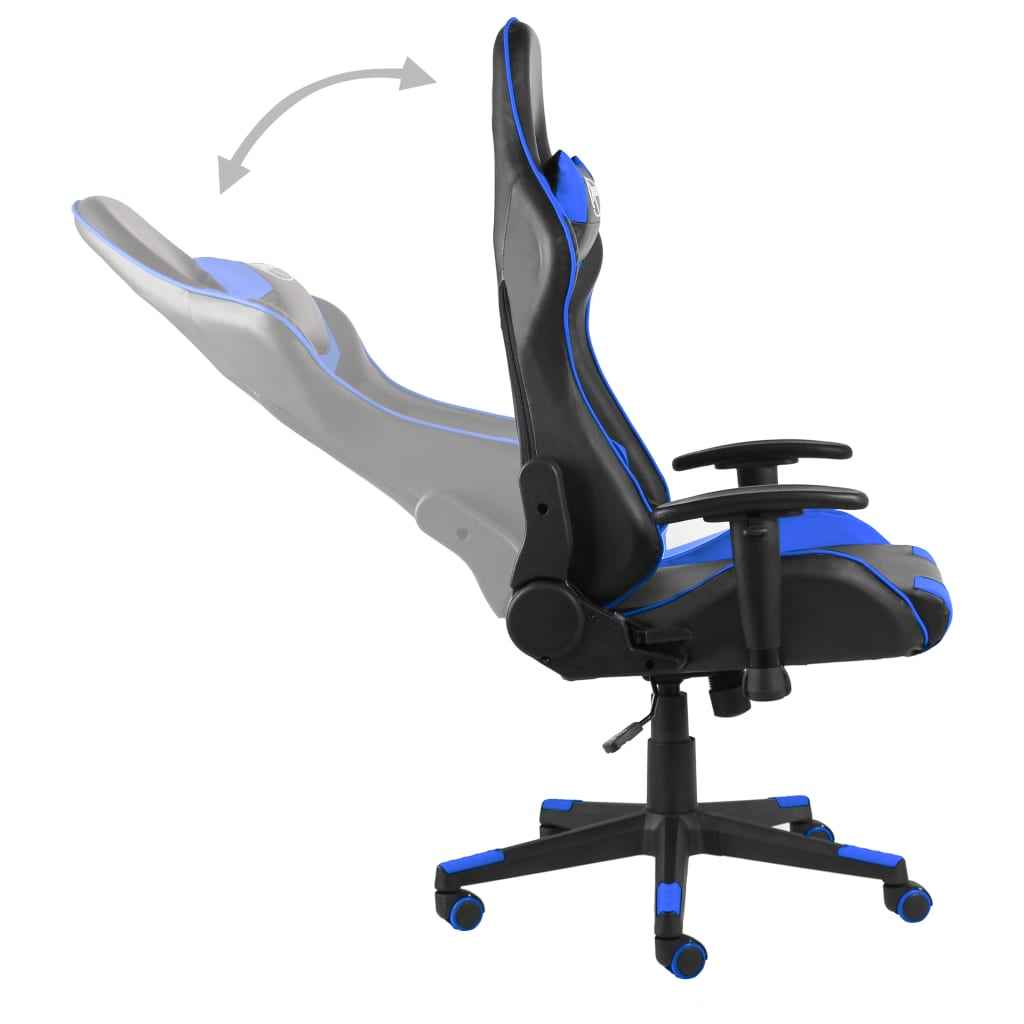 vidaXL Cadeira de gaming giratória PVC azul
