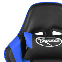 vidaXL Cadeira de gaming giratória PVC azul