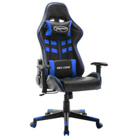 vidaXL Cadeira de gaming couro artificial preto e azul