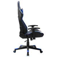 vidaXL Cadeira de gaming couro artificial preto e azul