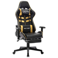 vidaXL Cadeira de gaming couro artificial preto e azul