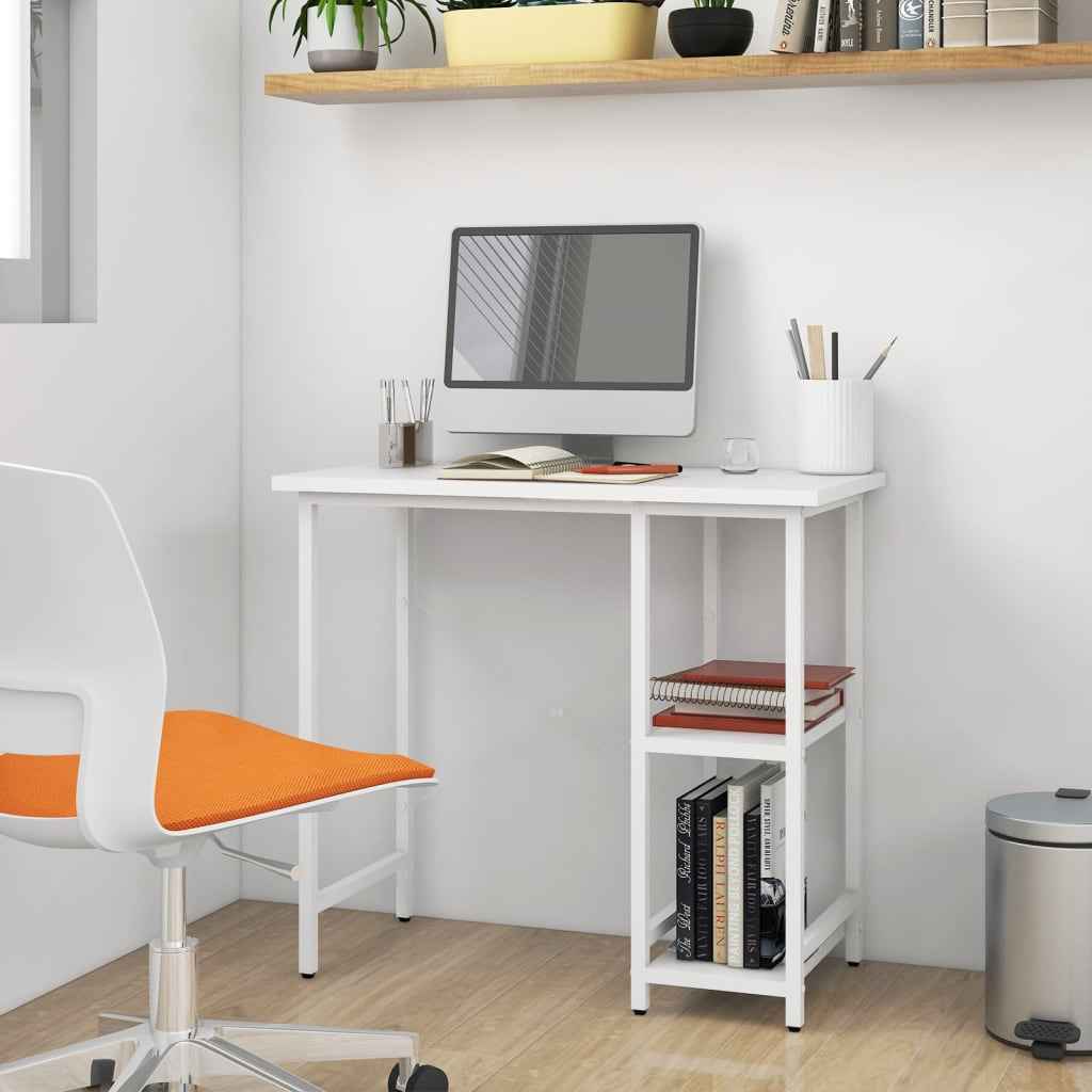 vidaXL Secretária de computador 80x40x72 cm MDF e metal preto