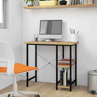 vidaXL Secretária de computador 80x40x72 cm MDF e metal preto