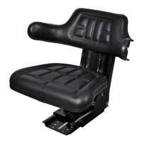 vidaXL Assento de trator com suspensão, preto