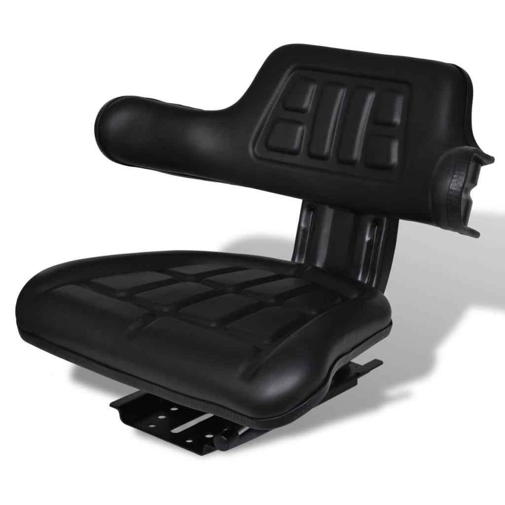 vidaXL Assento de trator com suspensão, preto
